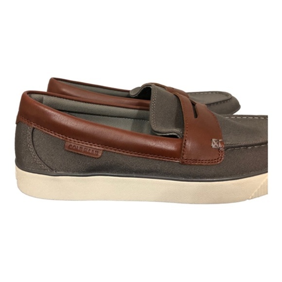 Cole haan men’s grey‎ & brown nantucket penny loafers new size 10.5 brand new main image 5